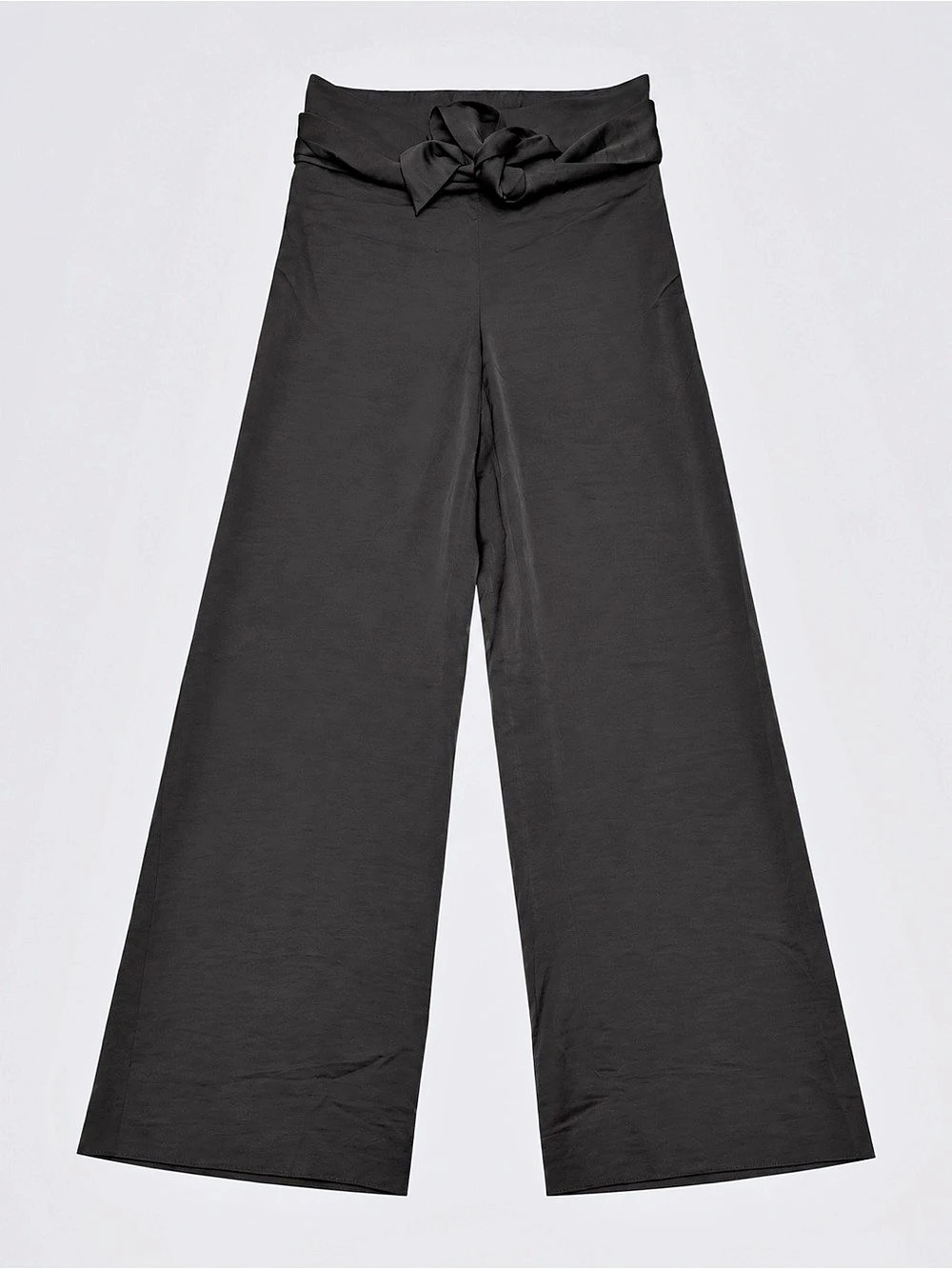Express Satin High Waisted Ultra Wide Leg Pant Black